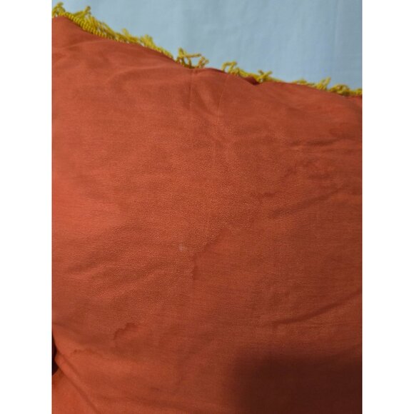 VTG Velvet Japanese Souvenir Pillow With Fringe Map Retro 70's Bohemian - Picture 6 of 9